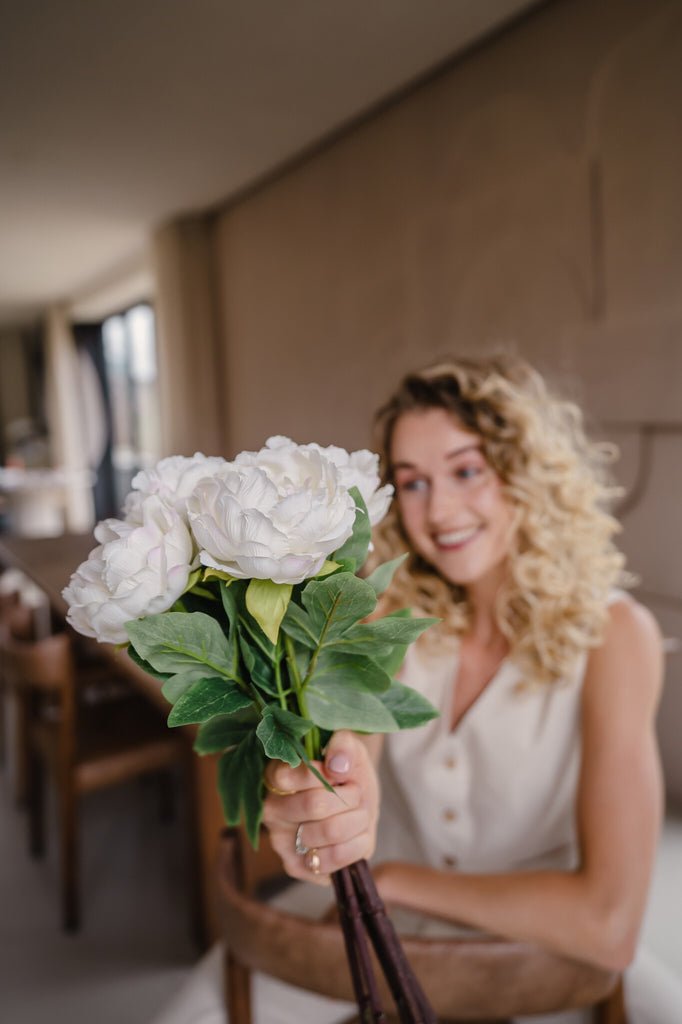 Livraison plante Bouquet artificiel Pivoine blanche