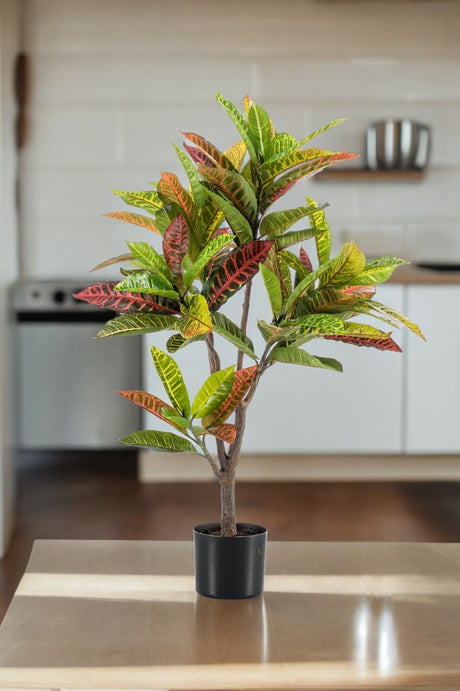 Livraison plante Croton Codiaeum plante artificielle - h110cm, Ø12cm