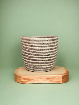 Cesta natural rayas D16