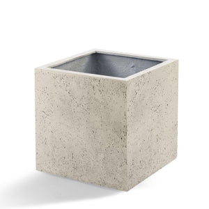 Maceta cubo antigua blanca 40 cm
