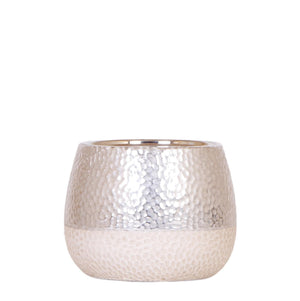 Maceta cerámica decorativa Elite plata