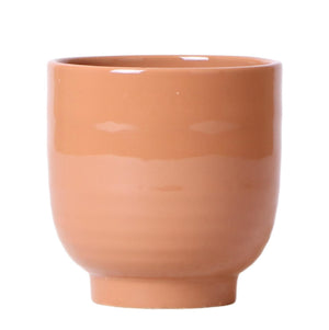 Maceta decorativa de cerámica esmaltada - Coñac