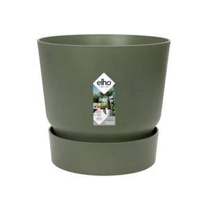 Maceta redonda Elho greenville hoja verde 25cm