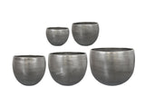 Livraison plante Set de 5 pots Rowen argentés - 38 cm